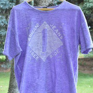 Armani Jeans Violet Graphic T-Shirt